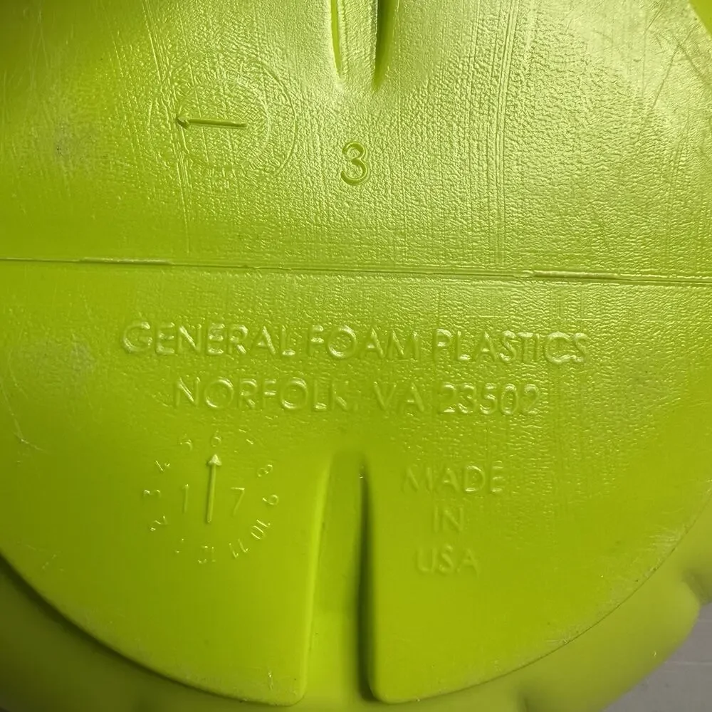 General Foam Blow Mold Jack O Lantern Pumpkin Candy Bucket Pail Neon Green USA
